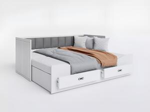 Detská rozkladacia posteľ Hermes 80x200 s matracmi - sivá