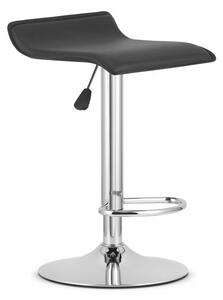 Barová stolička FORT - ekokoža čierna / chrómová