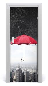 Fototapeta samolepiace dvere dáždnik nad mestom 95x205cm