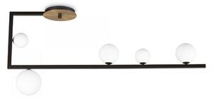 Ideal Lux 273631 prisadené stropné svietidlo Birds pl5 5x15W | G9 - mosadz, čierna, biela