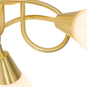 Klasické stropné svietidlo zlaté s opálovým sklom 3-svetlo - Inez