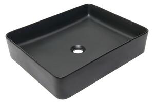 Umývadlo na dosku SAT Infinitio 50x40 cm černá mat bez prepadu SATINF5040BKM