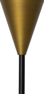 Moderná stolná lampa zlatá s jantárovým sklom - Drop