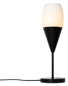 Moderná stolná lampa čierna s opálovým sklom - Drop