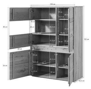 Vysoká doska divoký dub vrátane LED 103x43,5x152 prírodný olejovaný CARDIFF #121