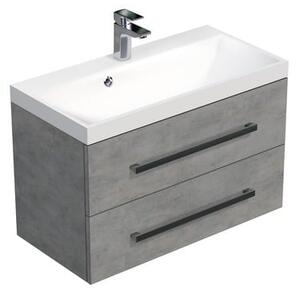 Kúpeľňová skrinka s umývadlom SAT Cube Way 80x53x40 cm betón CUBE280ZBE