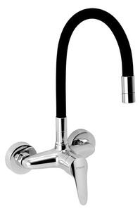 Drezová batéria Novaservis Titania Iris New so silikónovým ramienkom 150 mm čierna-chróm 94480,0C