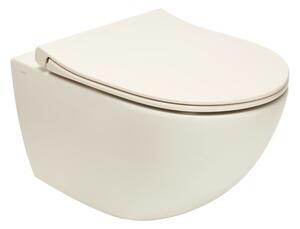 WC závesné VitrA Sento SmoothFlush taupe mat vrátane sedátka, zadný odpad 7848-020-6147
