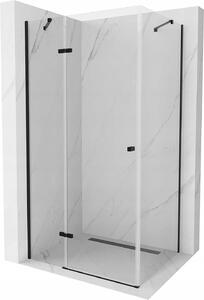 Mexen Roma, sprchovací kút 120 (dvere) x 80 (stena) cm, 6mm číre sklo, čierny profil, 854-120-080-70-00