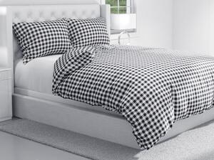 Biante Bavlnené posteľné obliečky Sandra SA-060 Čierno-biele kocky Jednolôžko 140x200 a 70x90 cm