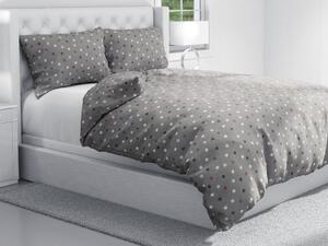 Biante Bavlnené posteľné obliečky Sandra SA-095 Bodky na tmavo sivom Predĺžené 140x220 a 70x90 cm