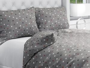 Biante Bavlnené posteľné obliečky Sandra SA-095 Bodky na tmavo sivom Jednolôžko 140x200 a 70x90 cm