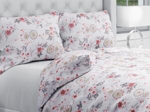 Biante Bavlnené posteľné obliečky Sandra SA-179 Ružové lapače a ruže Predĺžené 140x220 a 70x90 cm