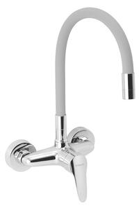 Drezová batéria Novaservis Titania Iris New so silikónovým ramienkom 150 mm striebrošedá-chróm 94480,0S