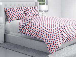 Biante Bavlnené posteľné obliečky Sandra SA-242 Červené a modré bodky Jednolôžko 140x200 a 70x90 cm