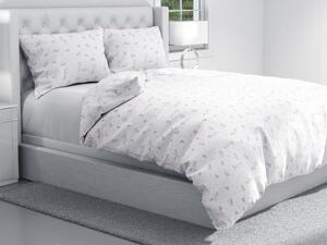 Biante Bavlnené posteľné obliečky Sandra SA-296 Drobné fialové kvety na bielom Jednolôžko 140x200 a 70x90 cm