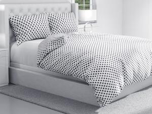 Biante Bavlnené posteľné obliečky Sandra SA-286 Sivé bodky na bielom Jednolôžko 140x200 a 70x90 cm