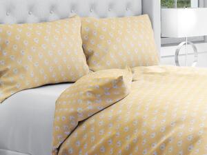 Biante Bavlnené posteľné obliečky Sandra SA-305 Sloníky a bodky na žltom Predĺžené 140x220 a 70x90 cm