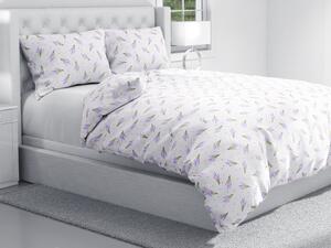 Biante Bavlnené posteľné obliečky Sandra SA-301 Malé zväzky levandúľ na bielom Predĺžené 140x220 a 70x90 cm