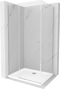 Mexen Roma, sprchovací kút 80 (dvere) x 70 (stena) cm, 6mm číre sklo, chrómový profil + slim sprchová vanička 5cm, 854-080-070-01-00-4010