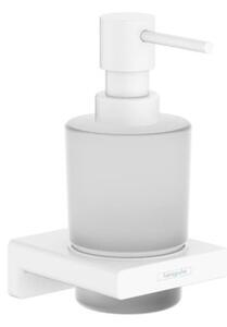 Dávkovač mydla Hansgrohe AddStoris s držiakom vo farbe matná biela 41745700