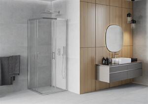 Mexen Rio, štvorcový sprchovací kút s posuvnými dverami 70 (dvere) x 70 (dvere) x 190 cm, 5mm číre sklo, chrómový profil, 860-070-070-01-00