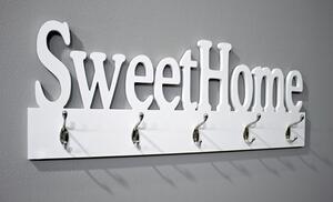 Nástenný vešiakový panel Sweet Home, biely
