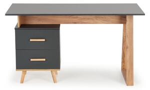 Písací stôl SERGIO, 134x78x60, dub wotan/antracit