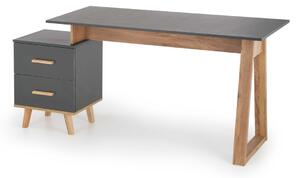 Písací stôl REGIO, 134x78x60, dub wotan/antracit