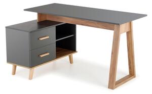 Písací stôl SERGIO XL, 134x78x60, dub wotan/antracit