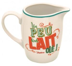 Nádoba na mlieko "J'peux pas, j'ai p'tit déj" 11 x H 9 cm, keramika (NT0031)