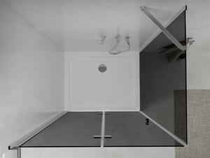 Mexen Lima, sprchový kút so skladacími dverami 70 (dvere) x 80 (stena) cm, 6mm šedé sklo, chrómový profil + slim sprchová vanička biela + chrómový sifón, 856-070-080-01-40-4010