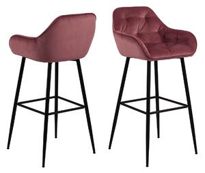 ACTONA Sada 2 ks − Barová stolička Brooke − červená 103,5 × 55 × 52 cm