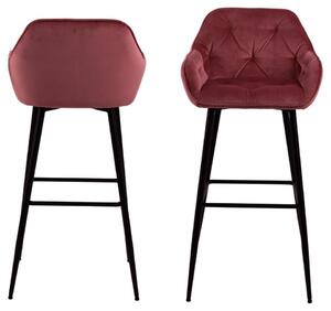 ACTONA Sada 2 ks − Barová stolička Brooke − červená 103,5 × 55 × 52 cm
