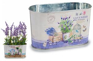 Kvetináč oválny, 2 varianty "LAVENDER alebo HERBS, 22,5x12x12cm (75524 ZT)