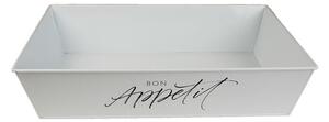 Podnos biely "Bon Appetit", 36x25x8 cm (K1441)