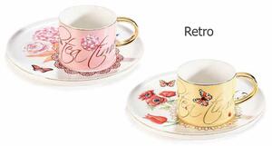 Šálka s podšálkou a zlatou dekoráciou, porcelán, 200 ml, 2 motívy (72.07.33 AFI)