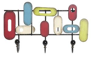 Nástenný kovový vešiak v retro štýle, rôznofarebný, 39x7x23cm (PP-178994 WALL CLOTHES RACK METAL 39X7X23 POP MULTICOLORED)
