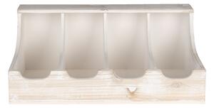Vintage drevený príborník, biela, 41x28x17cm (6H1991 Cutlery tray 41*28*17 cm)
