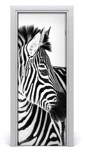 Samolepiace fototapety na dvere Zebra v snehu 75x205cm