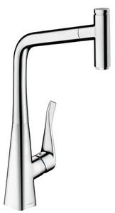Drezová batéria Hansgrohe Metris s vyťahovacou sprškou chróm 73803000