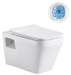 CERANO - závesné WC Dante, Rimless + sedadlo Slim/SoftClose - biela lesklá - 54x36 cm