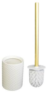 WC štetka BARCELONA WHITE/GOLD, 7009346, rozmer 10,2 x 10,2 x 38 cm, IMPOL TRADE