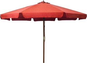 Maison Exclusive - Slnečník s dreveným stožiarom 330 cm terakota
