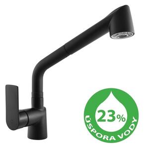 Drezová batéria RAV SLEZÁK Vltava s vyťahovacou spŕškou, 2 prúdy čierna VTE411.0CMAT