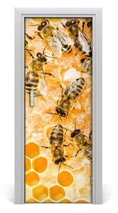 Samolepiace fototapety na dvere pracujúci včely 75x205 cm