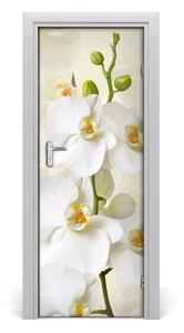 Fototapeta na dvere biela orchidea 95x205cm