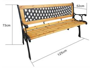 Záhradná lavička Marja (hnedá + prírodné drevo). Vlastná spoľahlivá doprava až k Vám domov. 1088097