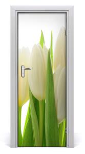 Fototapeta na dvere biele tulipány 85x205 cm