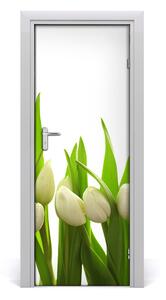 Fototapeta na dvere biele tulipány 85x205cm